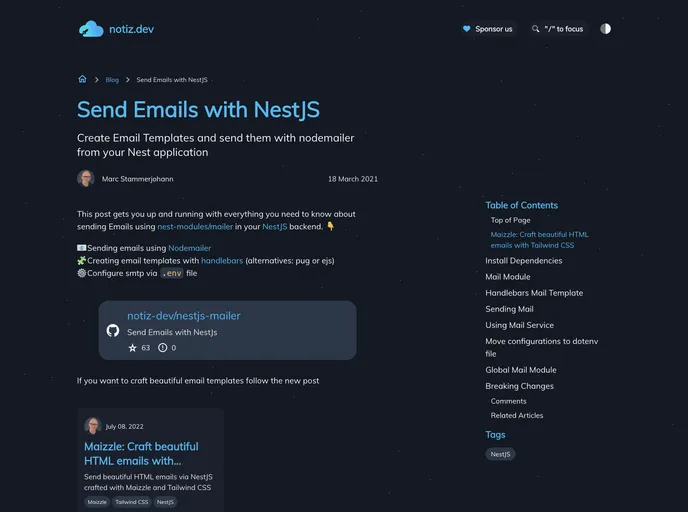 screenshot of Nestjs Mailer