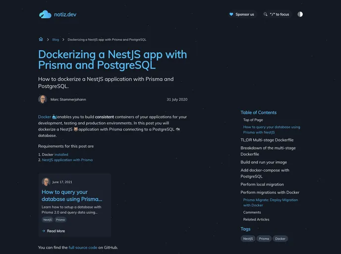 screenshot of Nestjs Prisma Docker