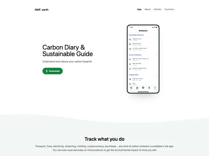 screenshot of Nmf App