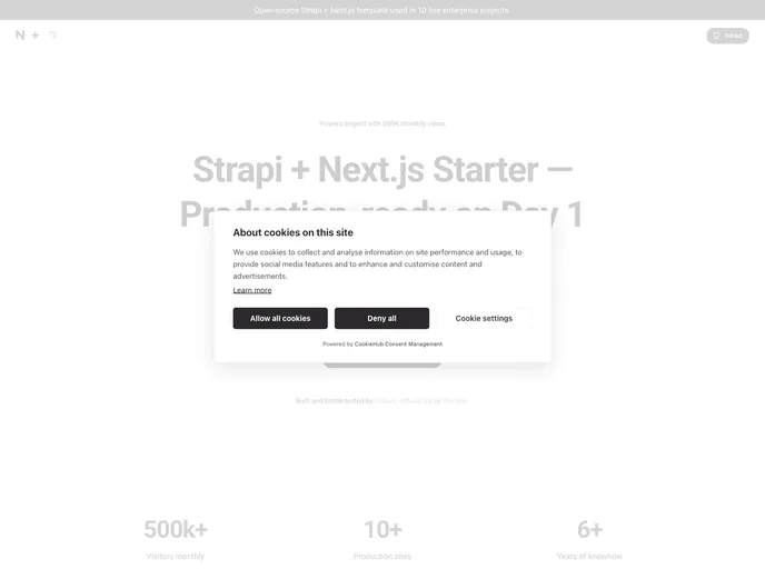 Strapi Next Monorepo Starter screenshot