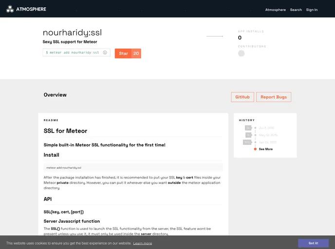screenshot of Meteor Ssl