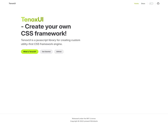 Tenoxui Website screenshot