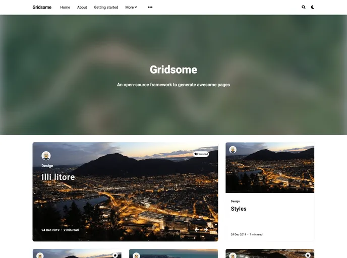 screenshot of Gridsome Starter Liebling