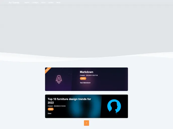 screenshot of Art Theme