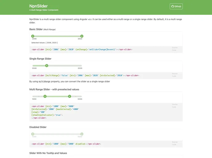 screenshot of NpnSlider