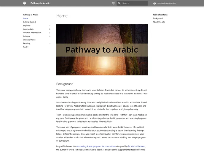 screenshot of Pathway To Arabic