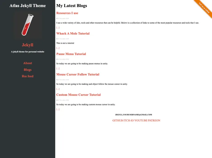 screenshot of Atlas Jekyll Theme