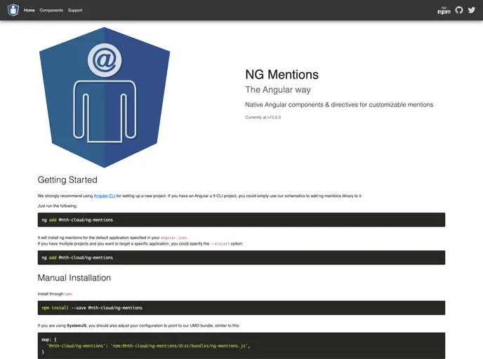 screenshot of Ng Mentions