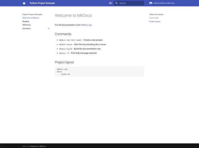 screenshot of Python Project Template