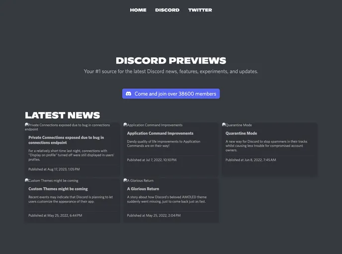 screenshot of Discordpreviews.com