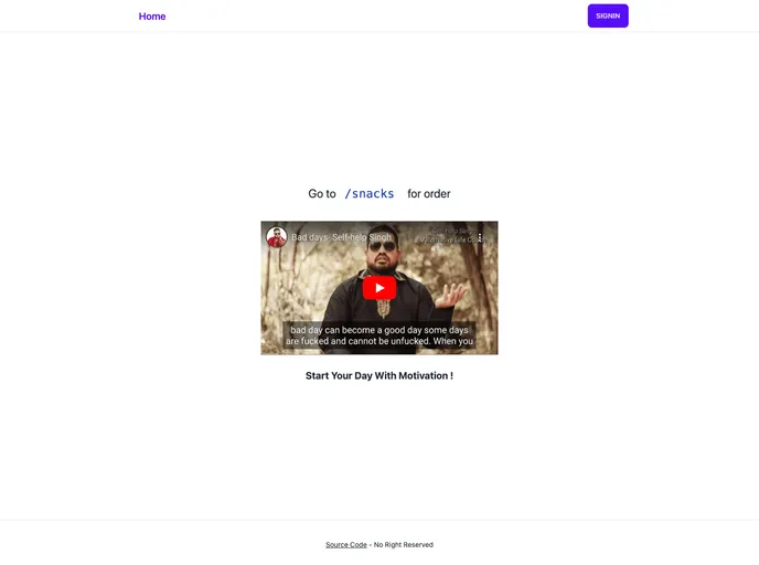 screenshot of Snacks Management