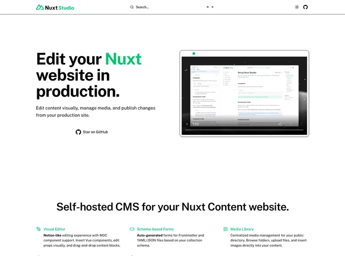Nuxt Studio screenshot