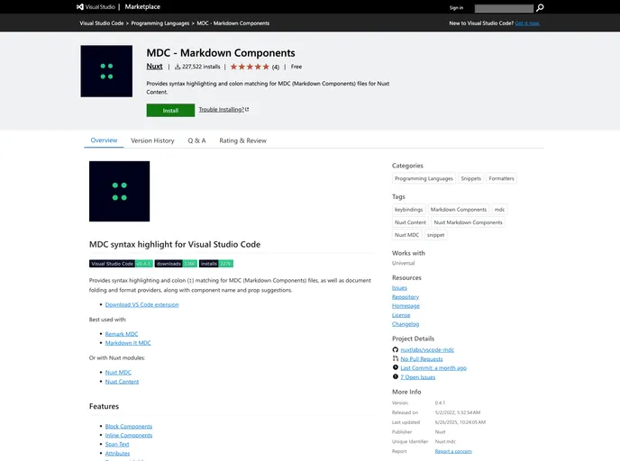screenshot of Vscode Mdc