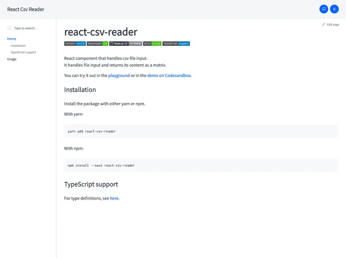 React Csv Reader screenshot