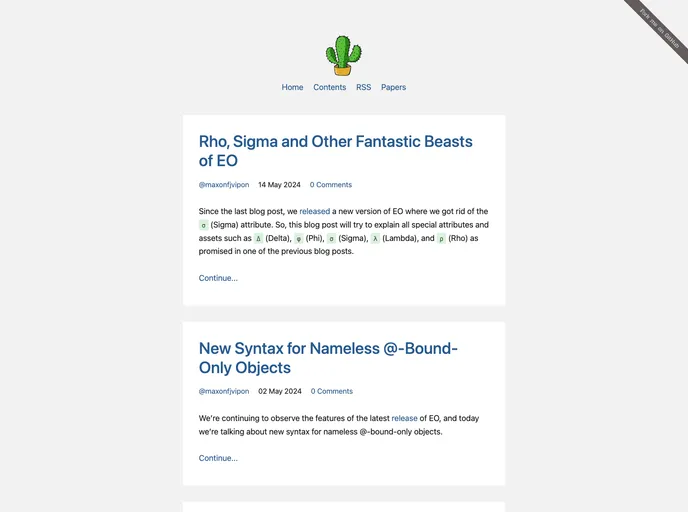 screenshot of News.eolang.org