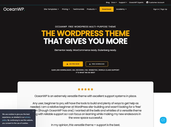 screenshot of Oceanwp Extension Boilerplate