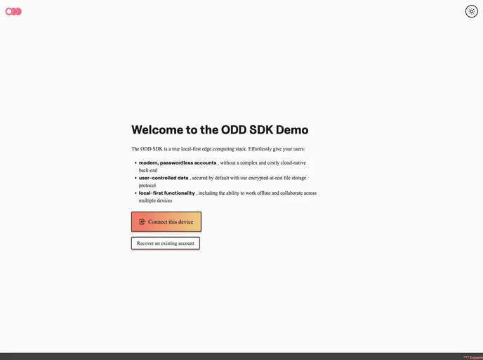 screenshot of Odd App Template