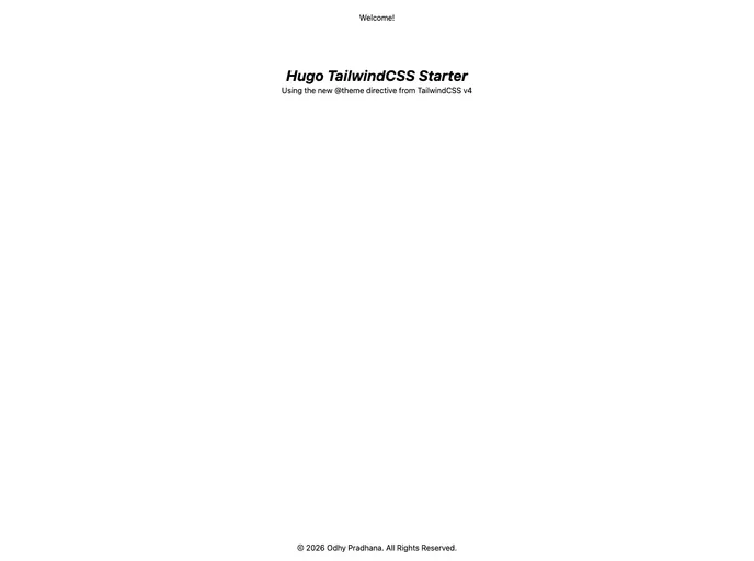 Hugo Tailwindcss Starter screenshot