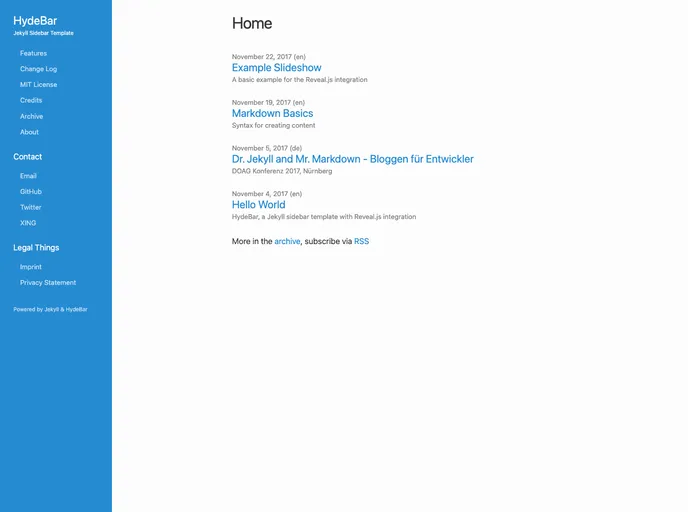 screenshot of Hydebar