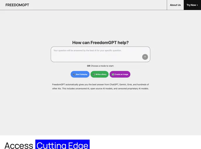 FreedomGPT screenshot