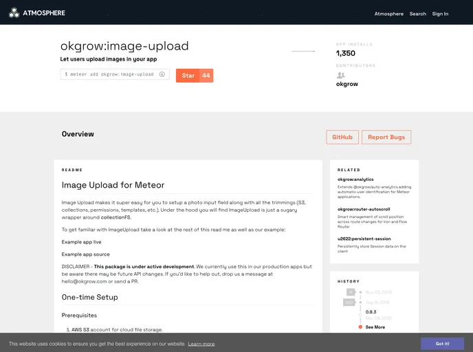 screenshot of Meteor Image Upload