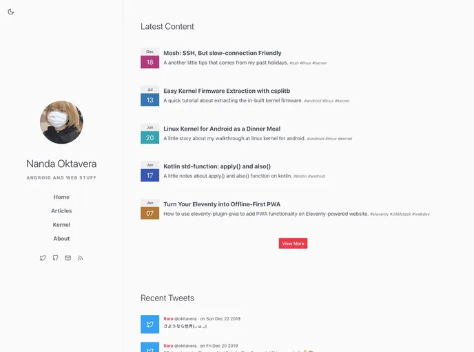 screenshot of Okitavera.netlify.app