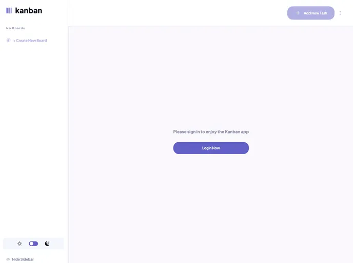 screenshot of Kanban Task Management Web App