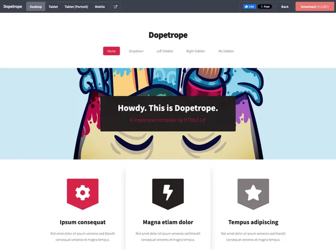 screenshot of DopeTrope Jekyll Theme