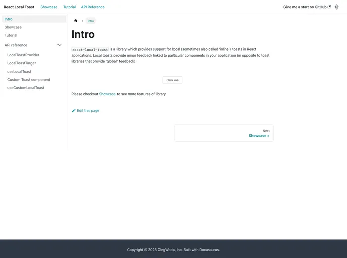 React Local Toast screenshot
