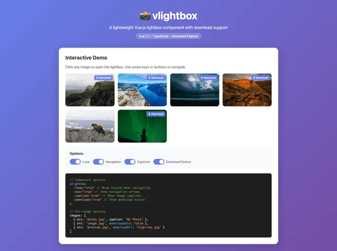 Vlightbox screenshot