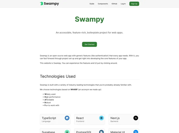 screenshot of Swampy
