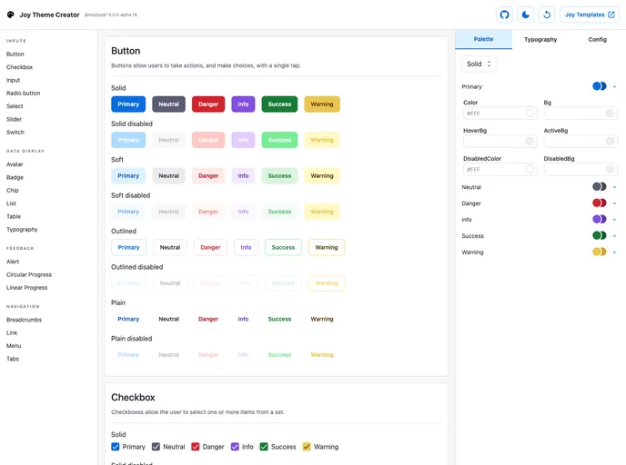 screenshot of Joy Theme Creator