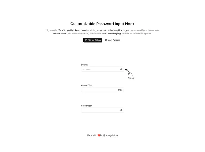 Password Input screenshot