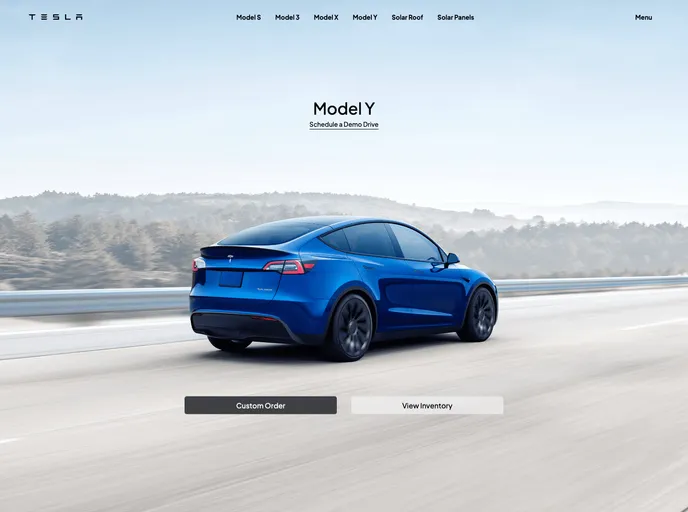 screenshot of Tesla Clone