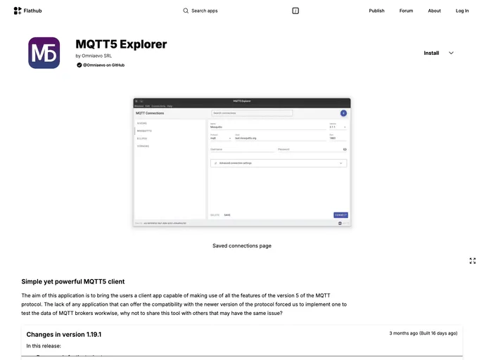 screenshot of Mqtt5 Explorer