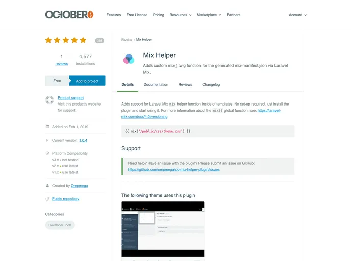 screenshot of Oc Mix Helper Plugin