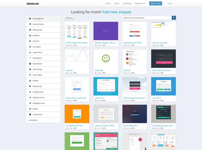 screenshot of OnceBuilder