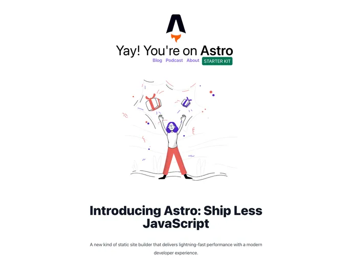 screenshot of Astro Starter Kit