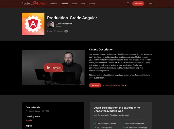 screenshot of Fem Production Angular