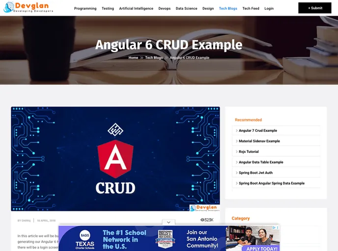 screenshot of Angular6 Example