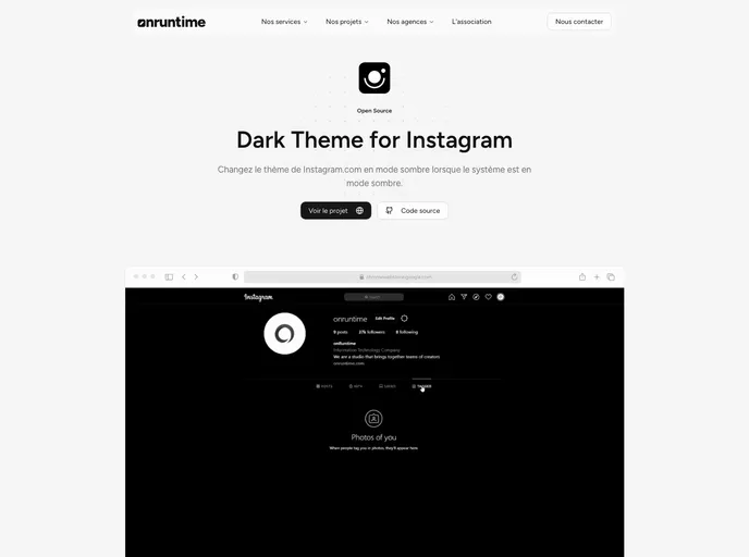 screenshot of Instagram Dark Extension