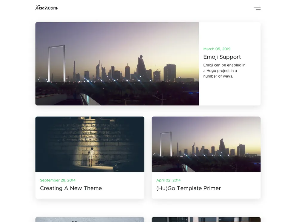 screenshot of Newsroom