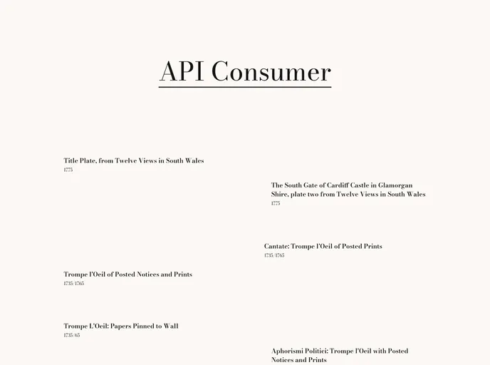 screenshot of React Api Consumer