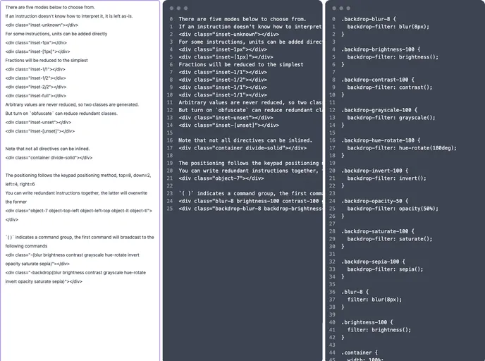 screenshot of Tailwind Rs