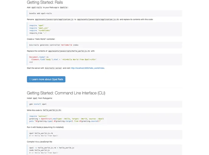 screenshot of Opal Rails
