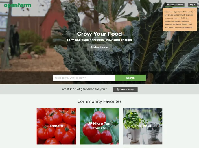 screenshot of OpenFarm