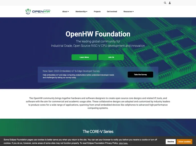 screenshot of Openhwgroup.org