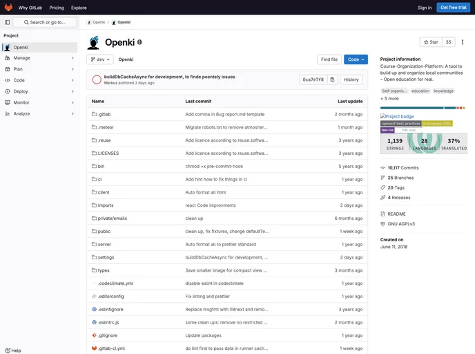 screenshot of Openki