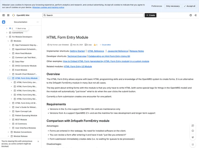 screenshot of Openmrs Module Htmlformentry