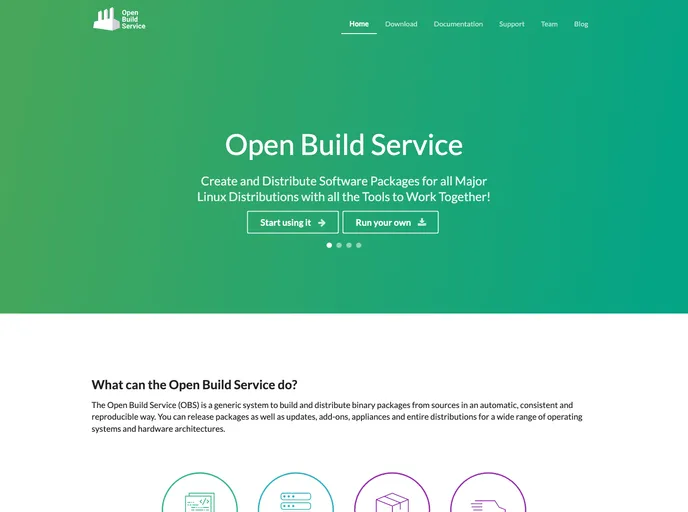 screenshot of Obs Landing